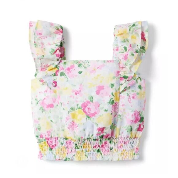 Janie and Jack Other - Janie and Jack Floral Smocked Waist Chiffon Top Size 12 Girls